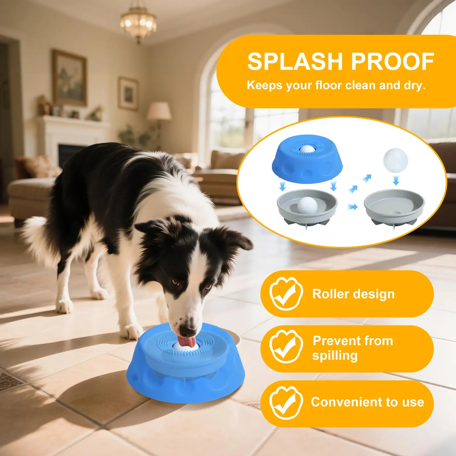 No-Spill Slow Feeder Dog Bowl — Fun, Clean &amp; Healthy Feeding