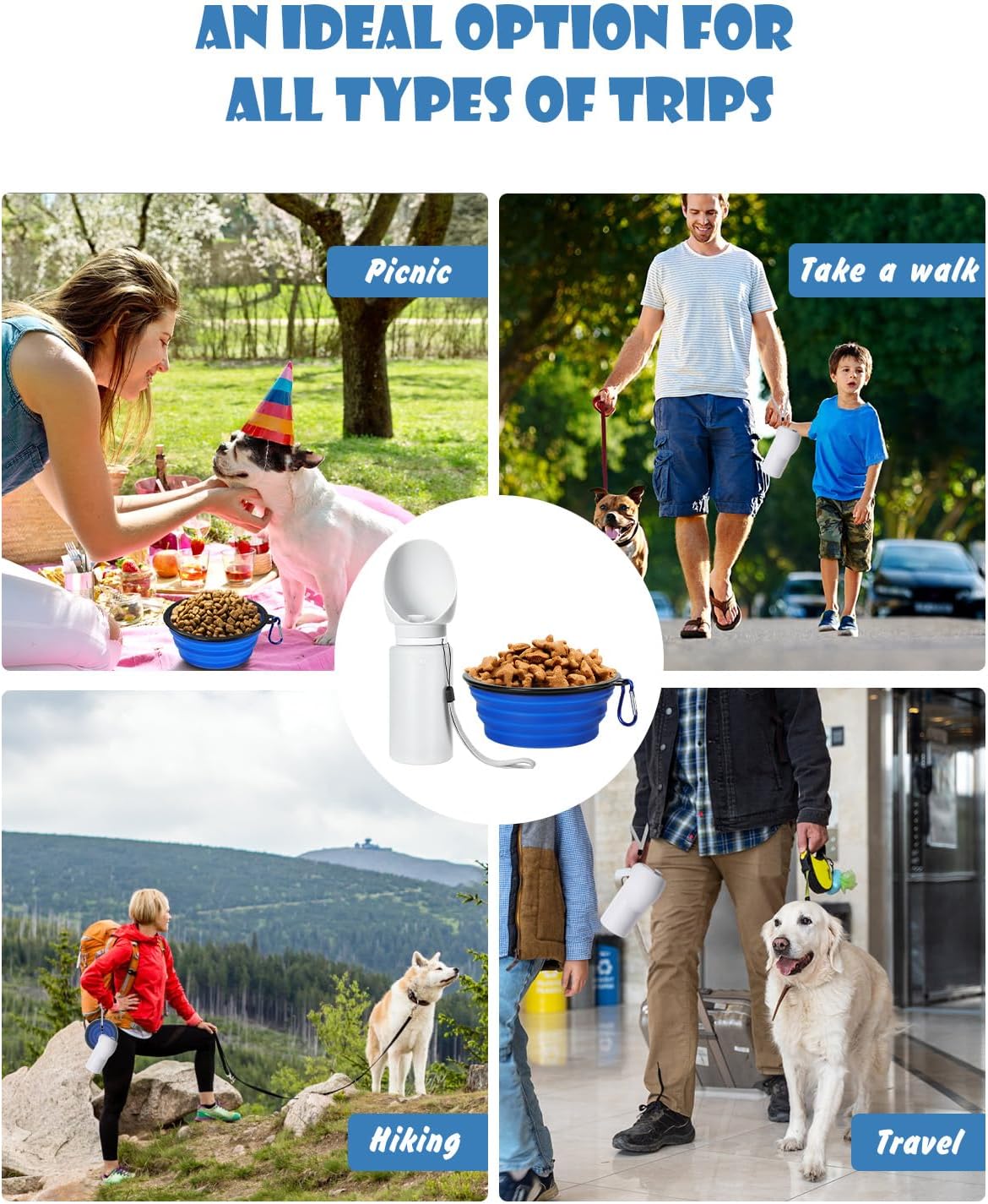 Portable Dog Water Bottle &amp; Bowl Set — Hydration Anywhere, Anytime