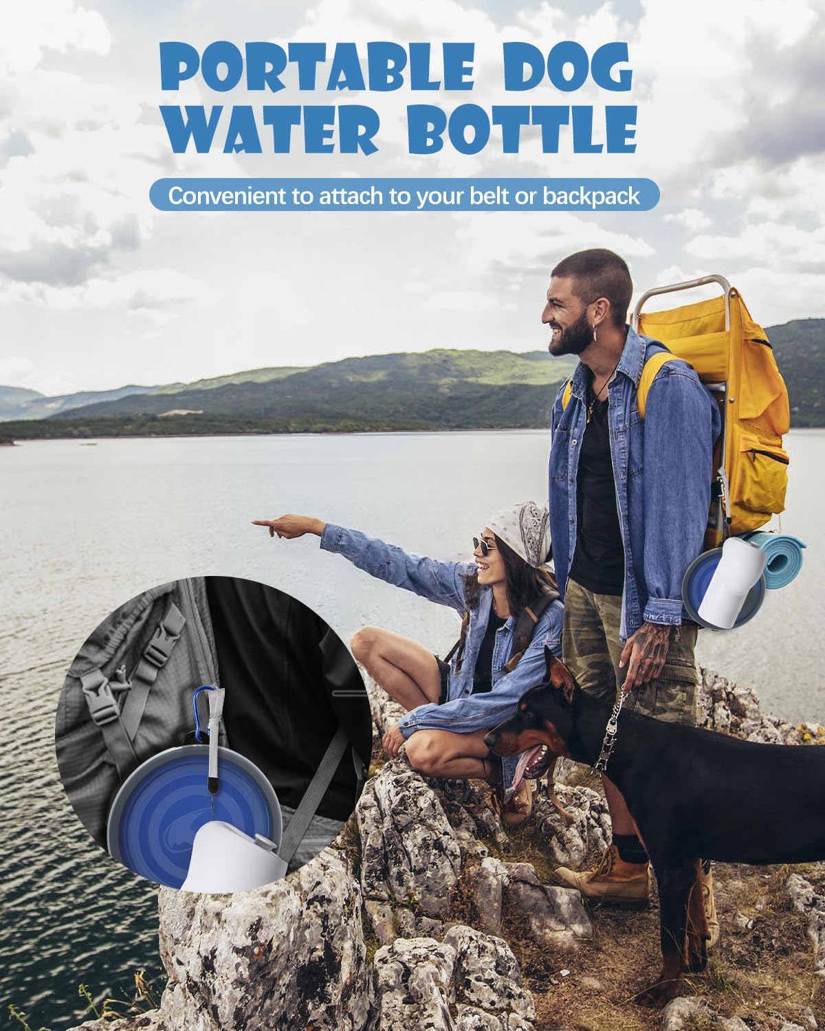 Portable Dog Water Bottle &amp; Bowl Set — Hydration Anywhere, Anytime