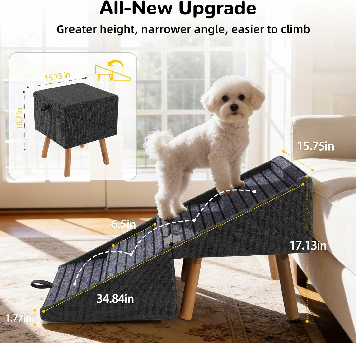 2-in-1 Pet Stairs & Ottoman – Safer Access for Every Step