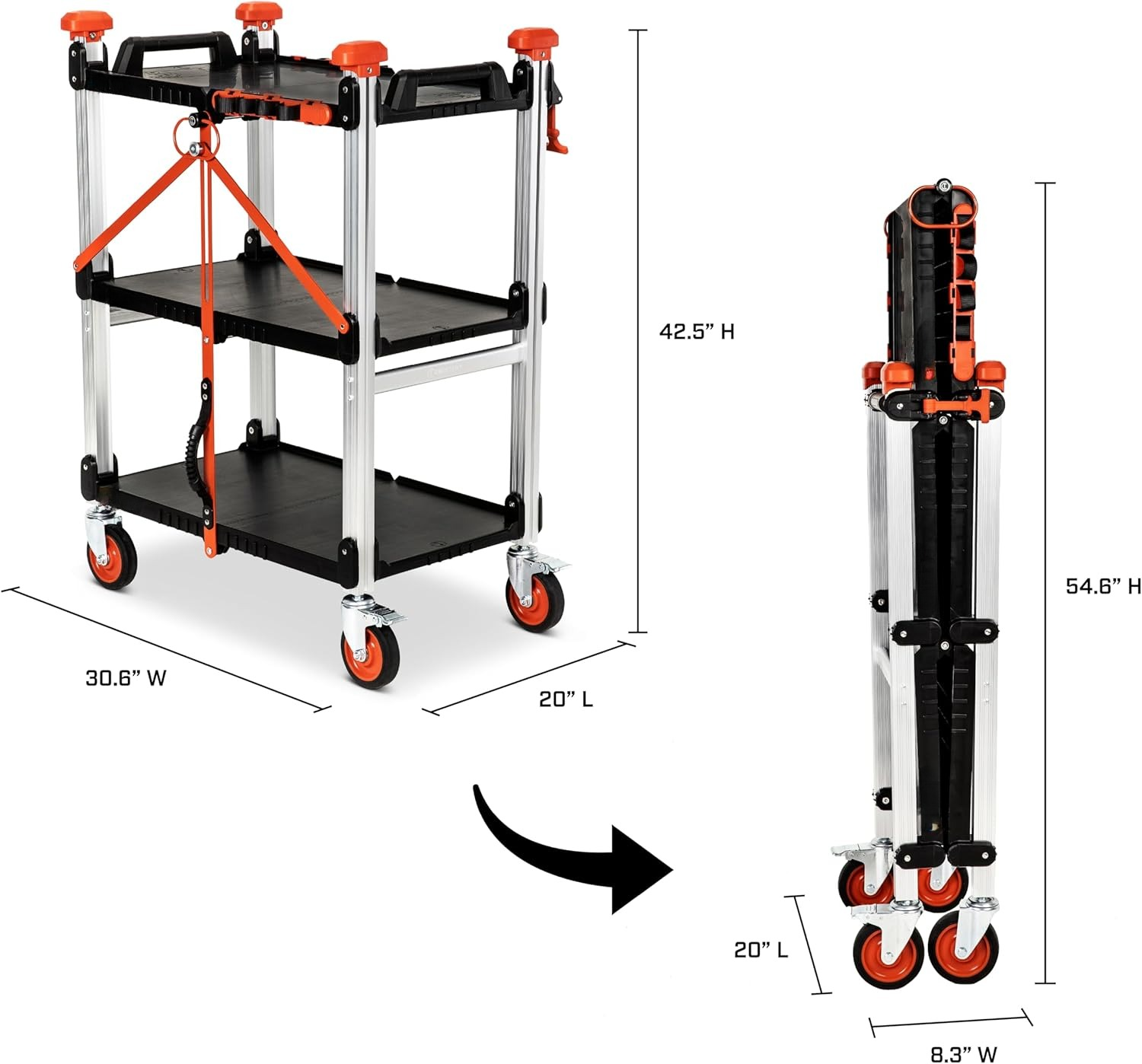 Folding Jobsite Cart — Mobile Workstation, Built for Efficiency