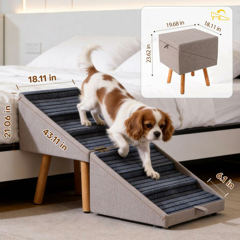 2-in-1 Pet Stairs & Ottoman – Safer Access for Every Step