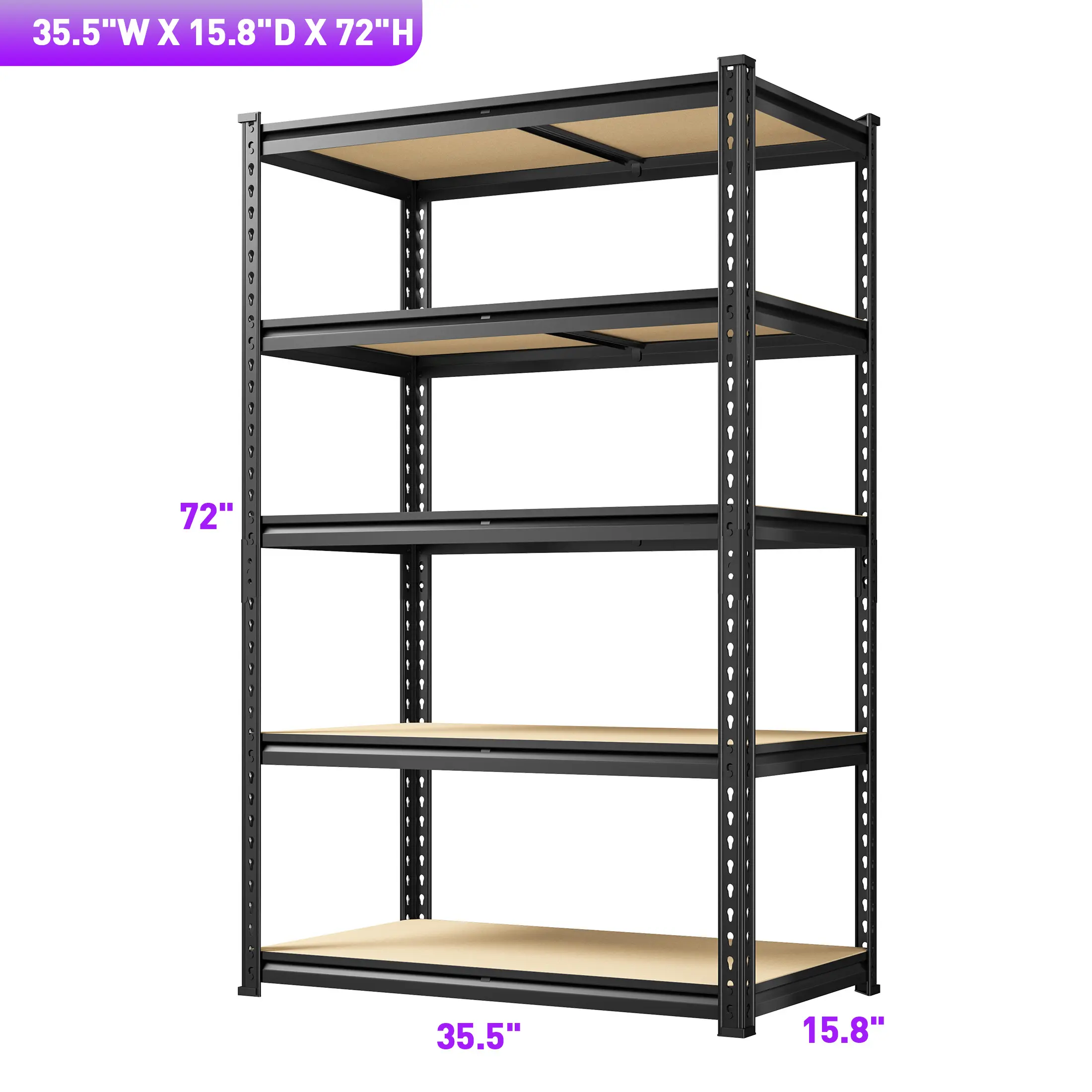 Heavy-Duty 5-Tier Metal Storage Shelving Unit