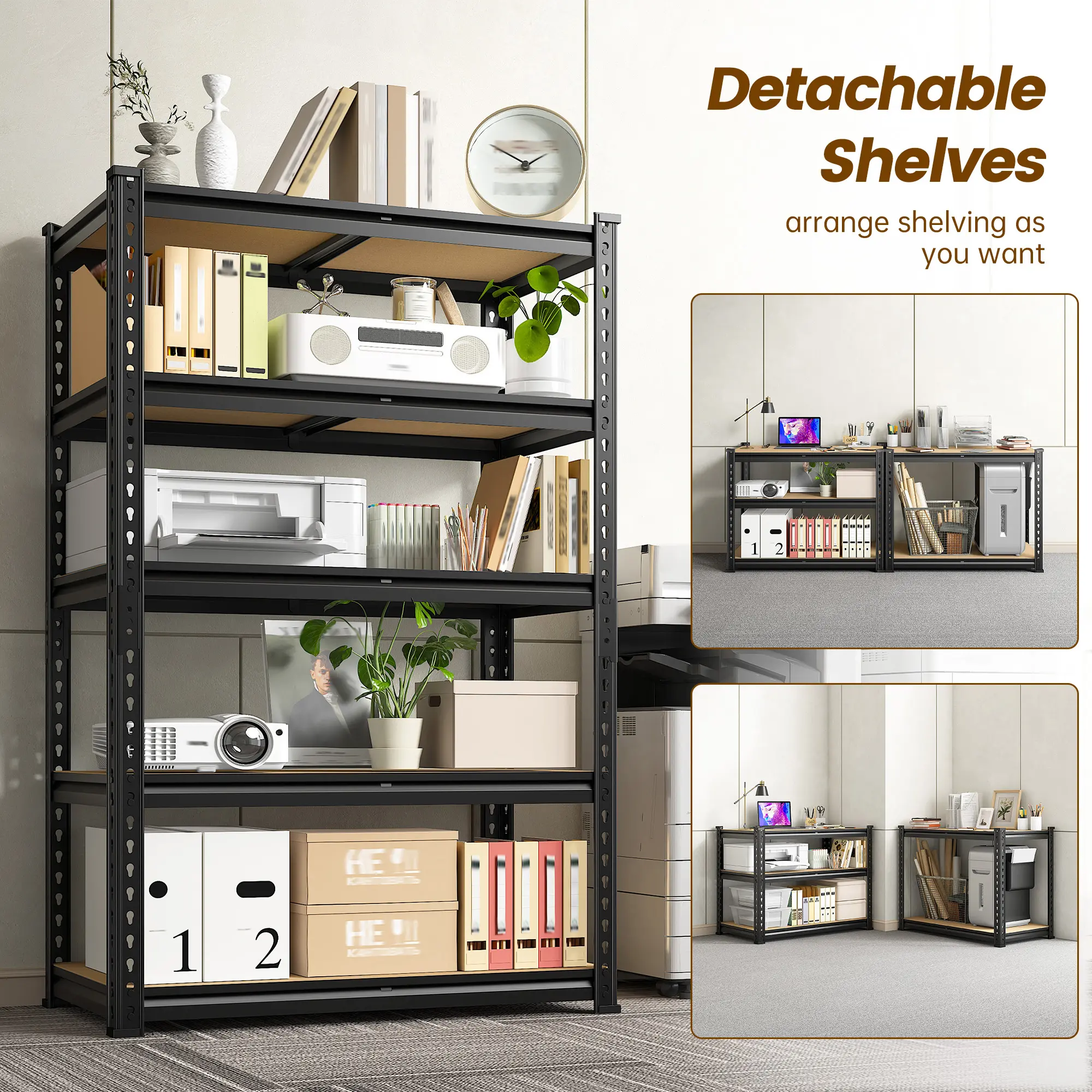 Heavy-Duty 5-Tier Metal Storage Shelving Unit