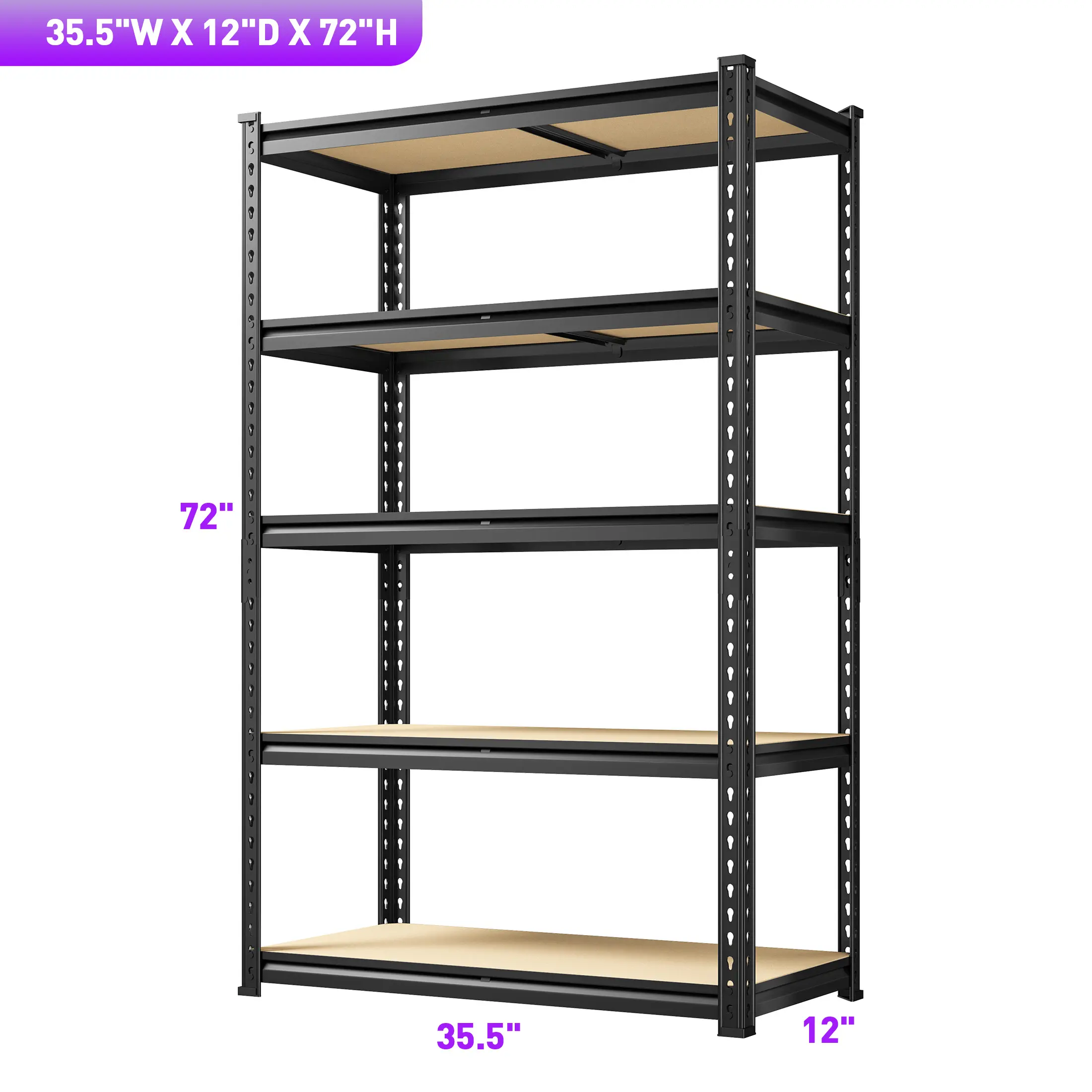 Heavy-Duty 5-Tier Metal Storage Shelving Unit